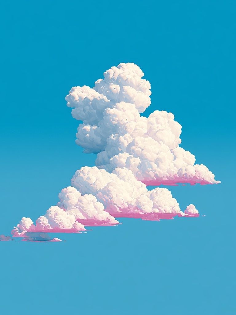 Cotton Cloudscape Illustration Poster. poster detail