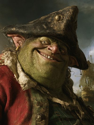 Smiling Pirate Goblin Illustration Print. poster