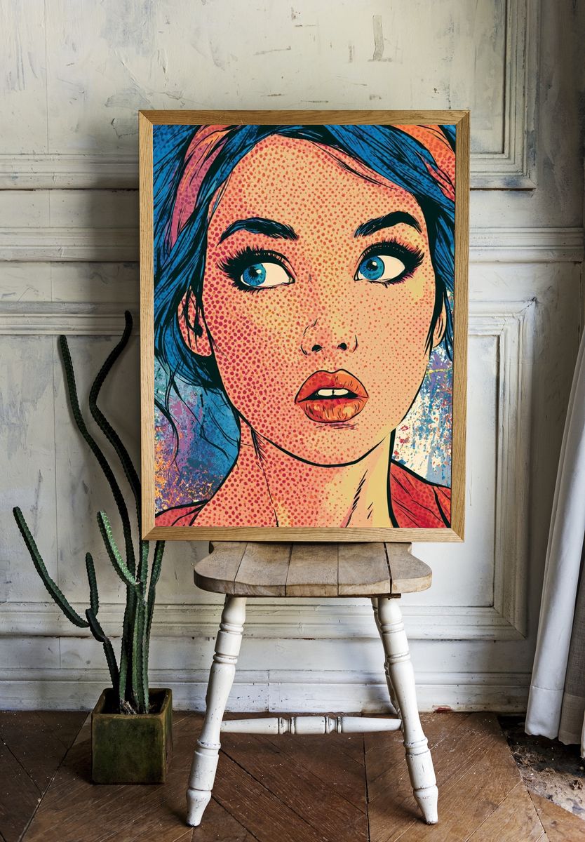 Pop Art Woman Portrait Poster. room preview