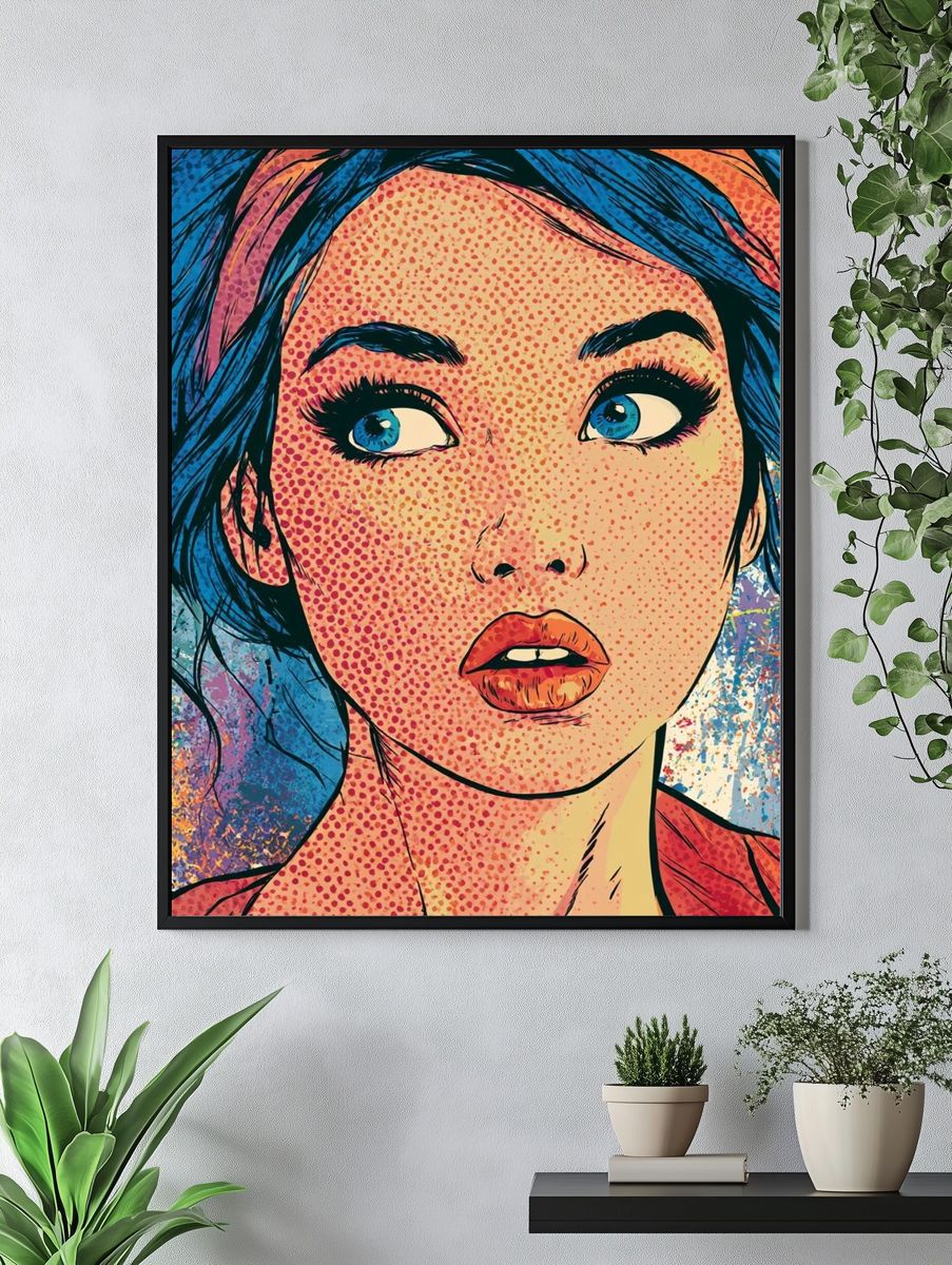 Pop Art Woman Portrait Poster. — room view 4