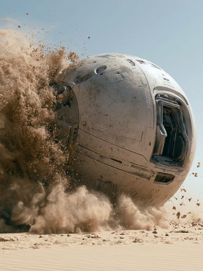 Desert Crash Pod Sci-Fi Poster.