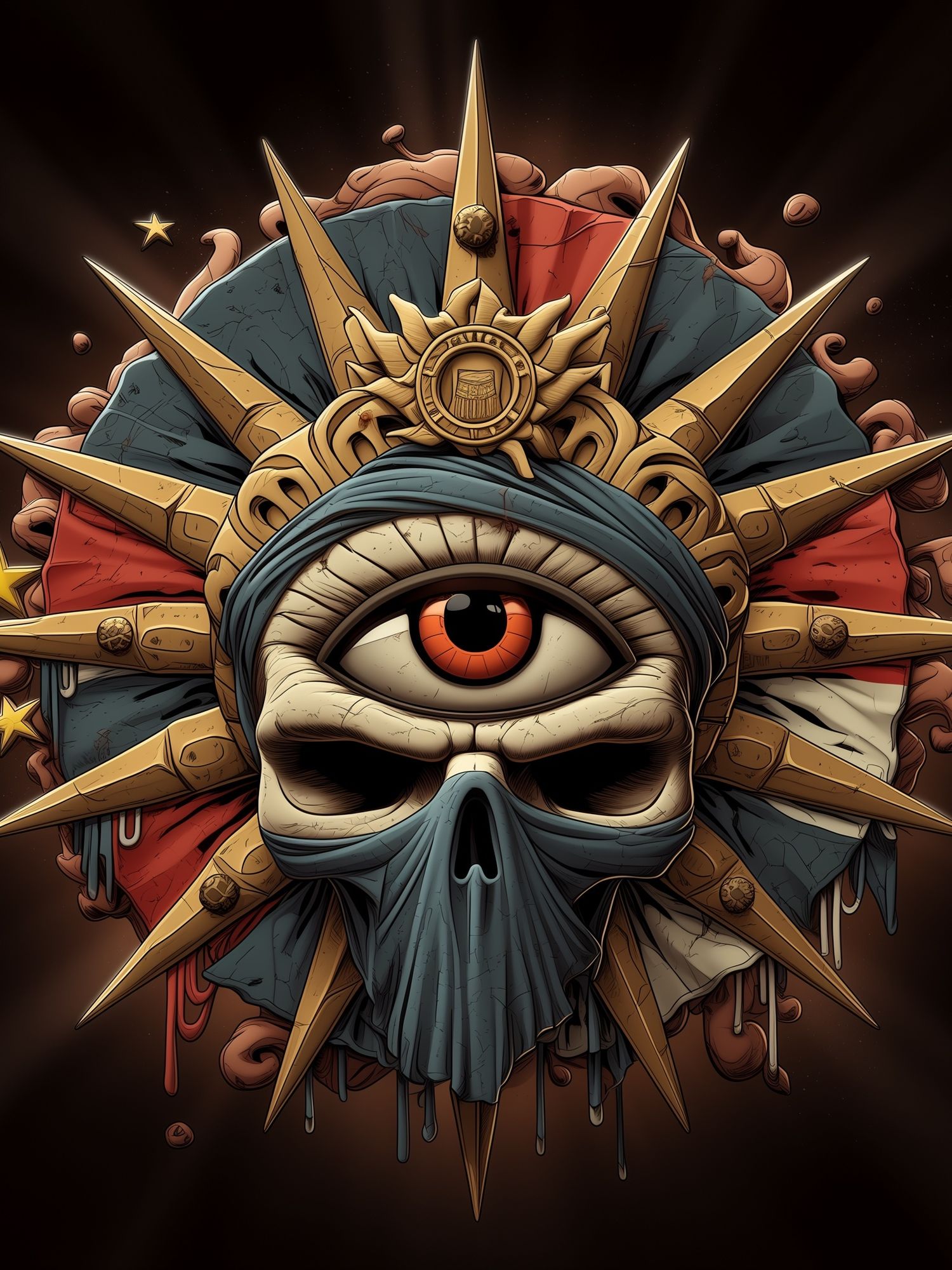Cyclops Skull Emblem Illustration Poster. poster detail
