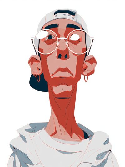 Stylized Portrait Illustration Poster. poster print
