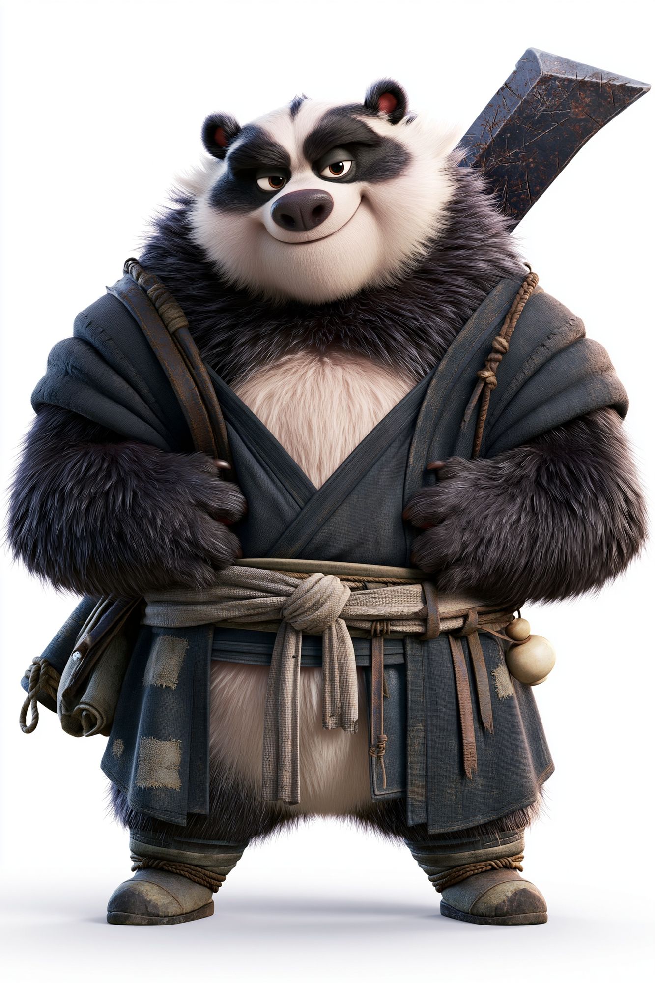 Samurai Panda Character Print. poster — illustration art