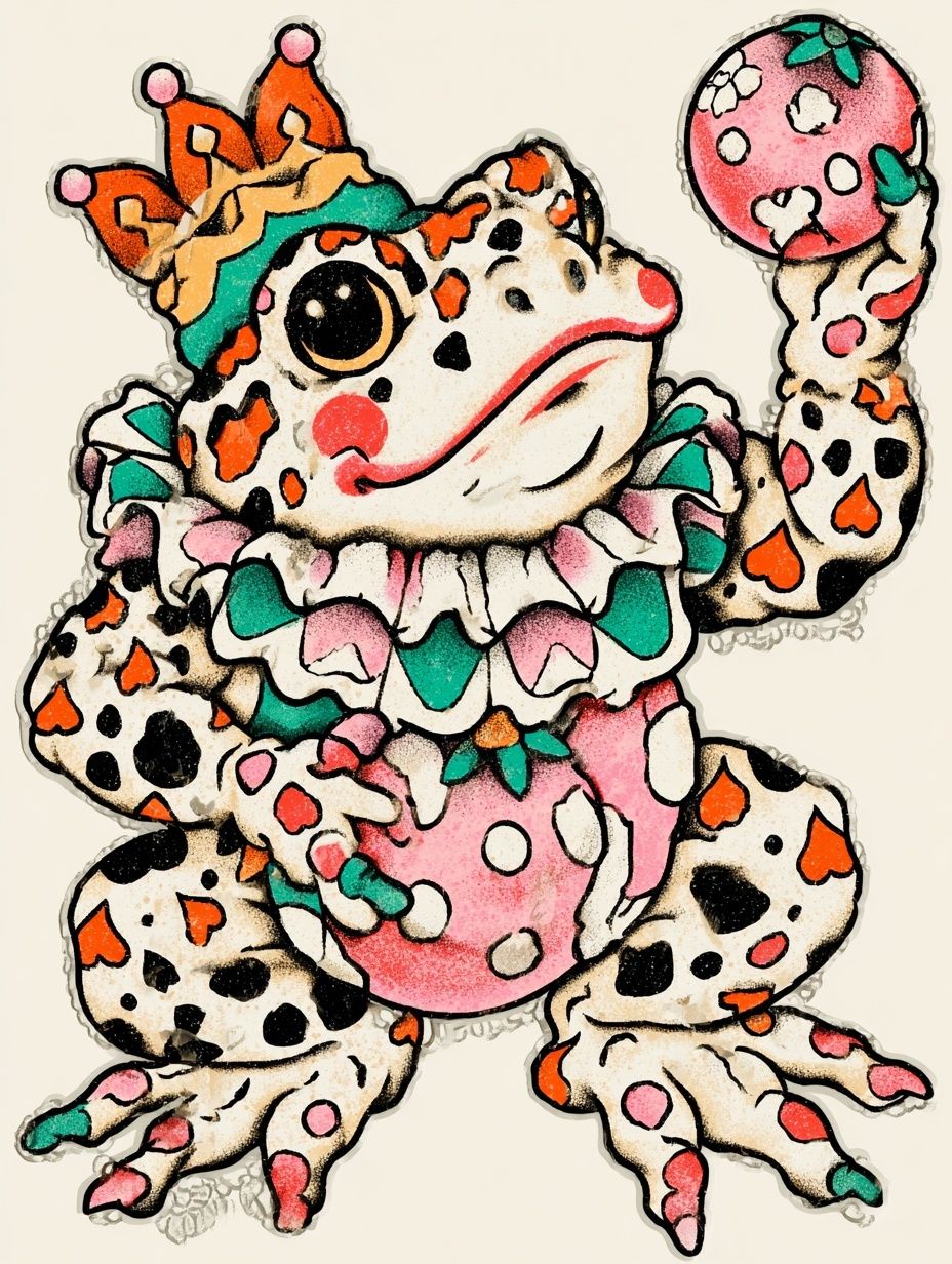 Whimsical Frog Illustration Poster. poster — illustration art