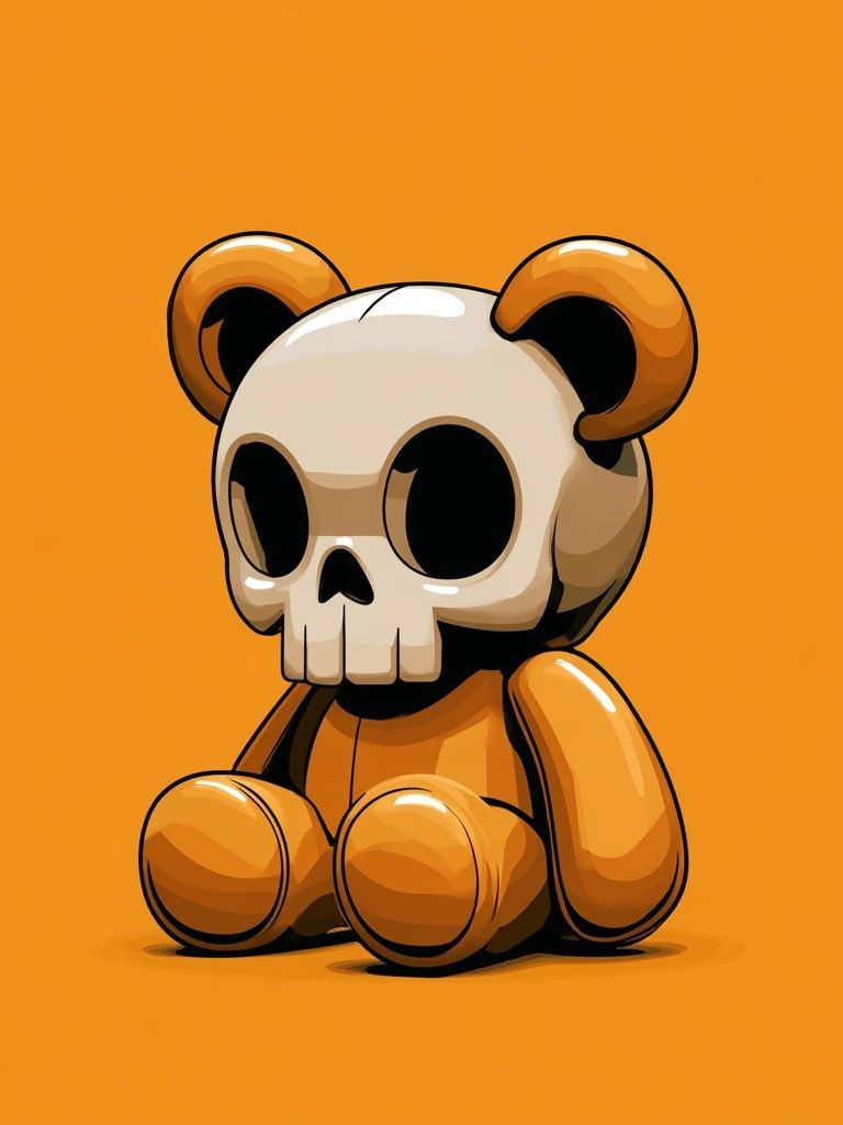 Skull Bear Cartoon Poster. poster — illustration art