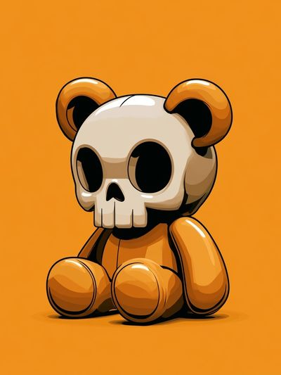 Skull Bear Cartoon Poster. poster print