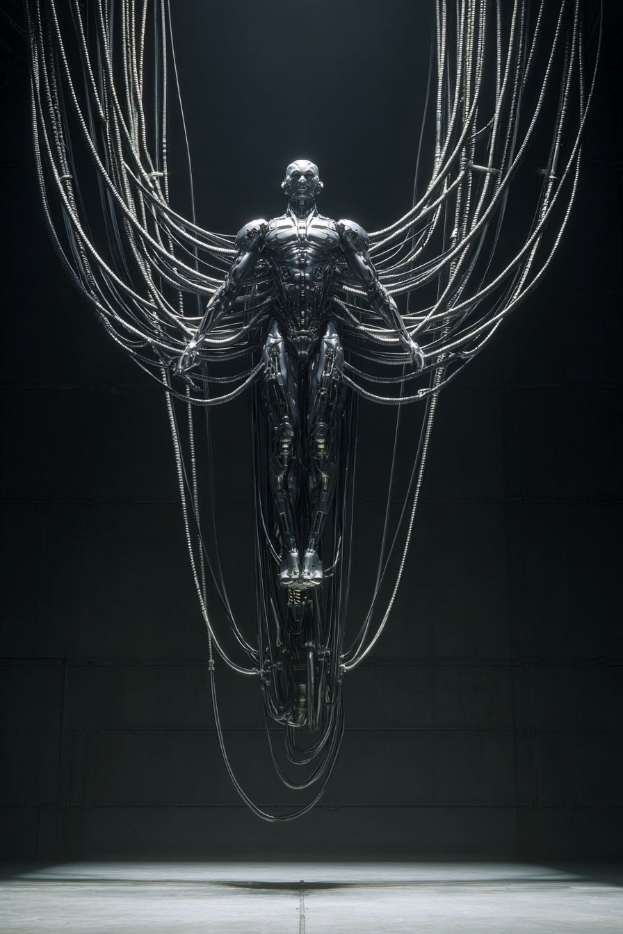 Cybernetic Figure Sci-Fi Poster.
