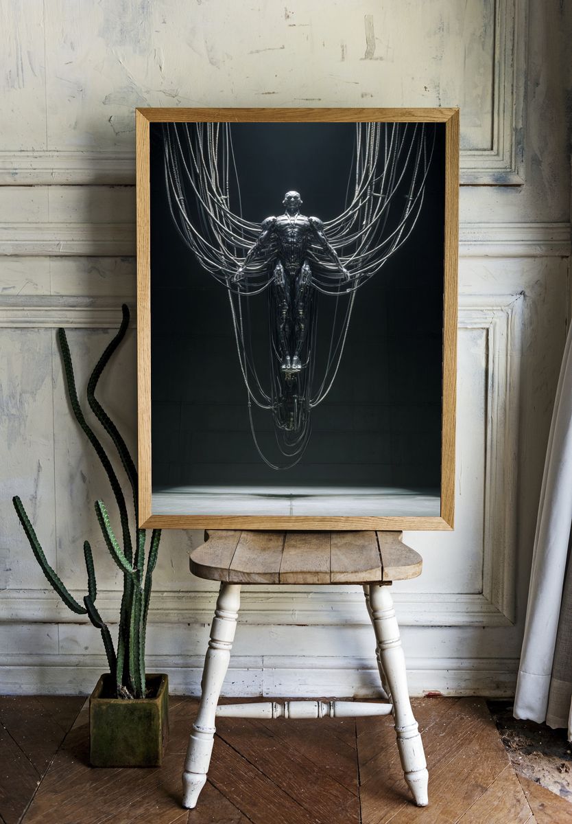 Cybernetic Figure Sci-Fi Poster. — room view 1