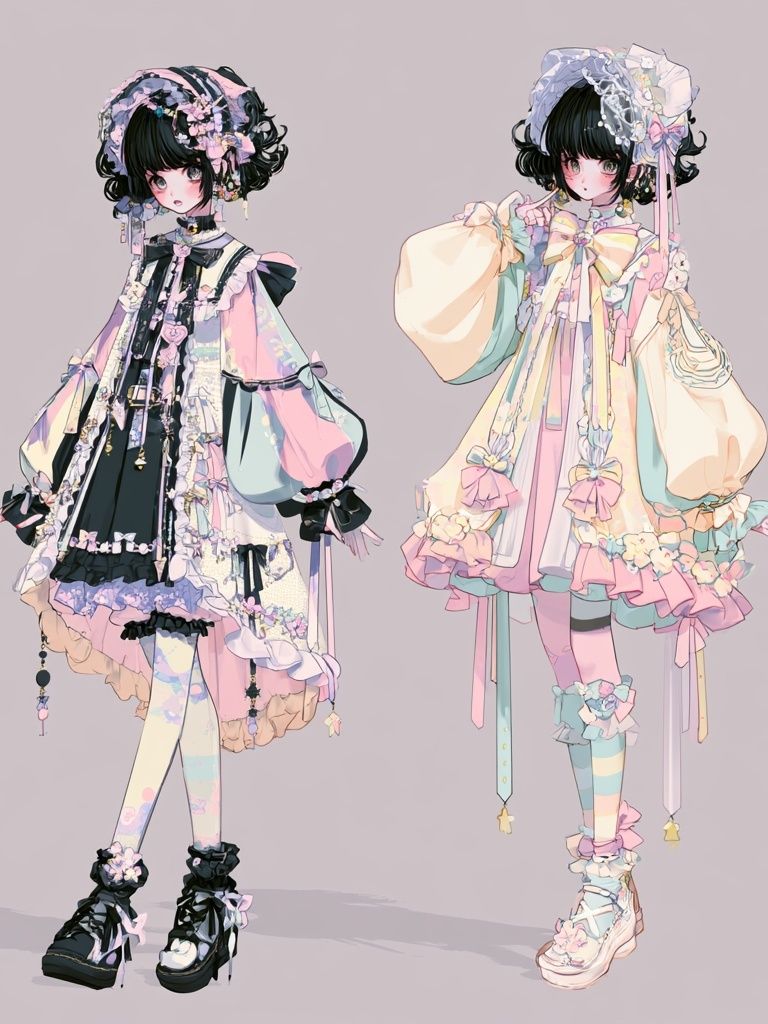Pastel Lolita Fashion Illustration Poster. poster — illustration art