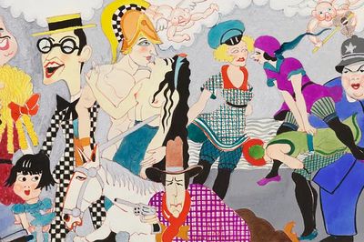 Wilshire Bowl Restaurant mural designs.