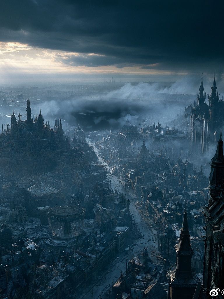 Gothic Cityscape — Fantasy Print. poster — illustration art