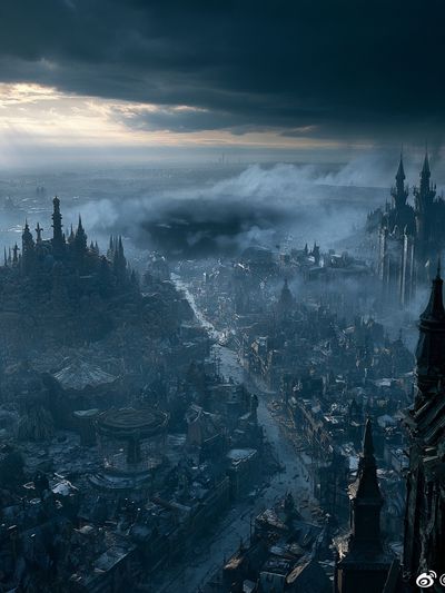 Gothic Cityscape — Fantasy Print. poster
