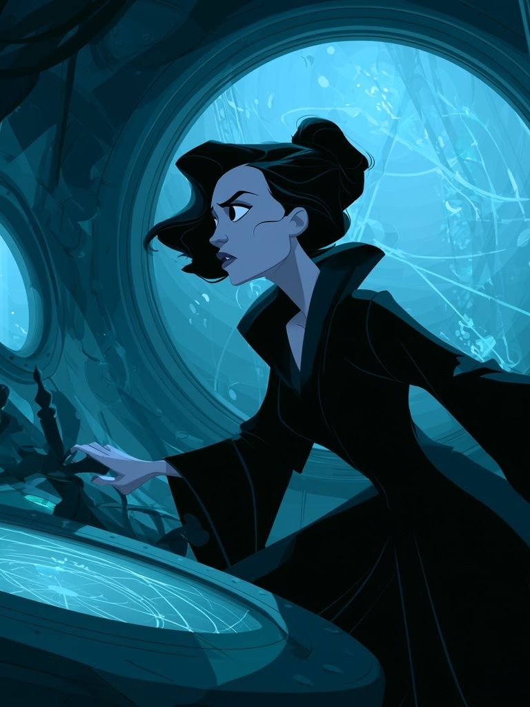 Underwater Sorceress Digital Art Poster. poster detail