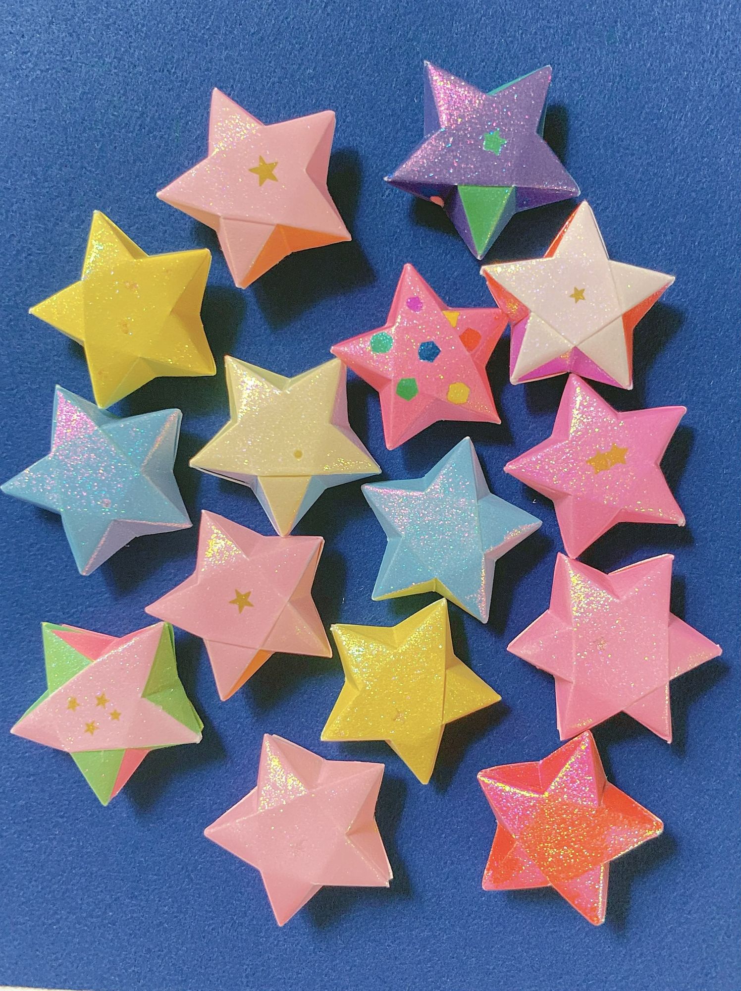 Pastel Origami Stars Illustration Poster. poster detail
