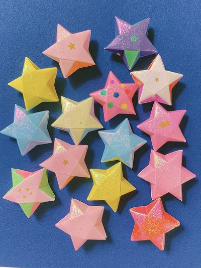 Pastel Origami Stars Illustration Poster.