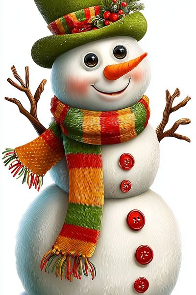 Festive Snowman Illustration Poster.