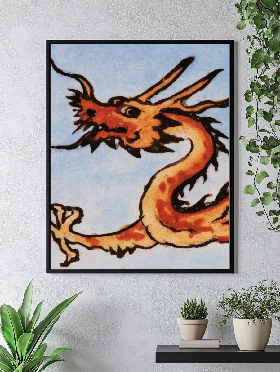 Chinese Dragon Illustration Poster. — room view 4