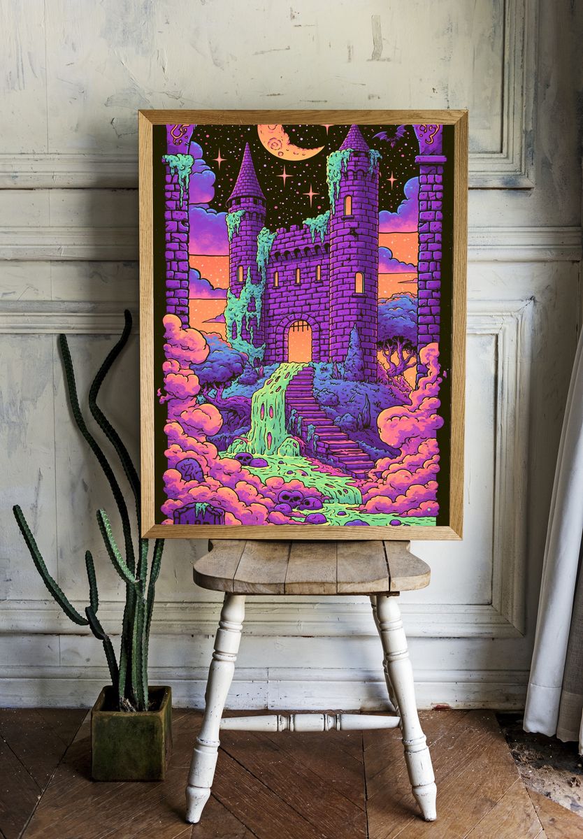 Mystic Moon Castle Fantasy Poster. — room view 1