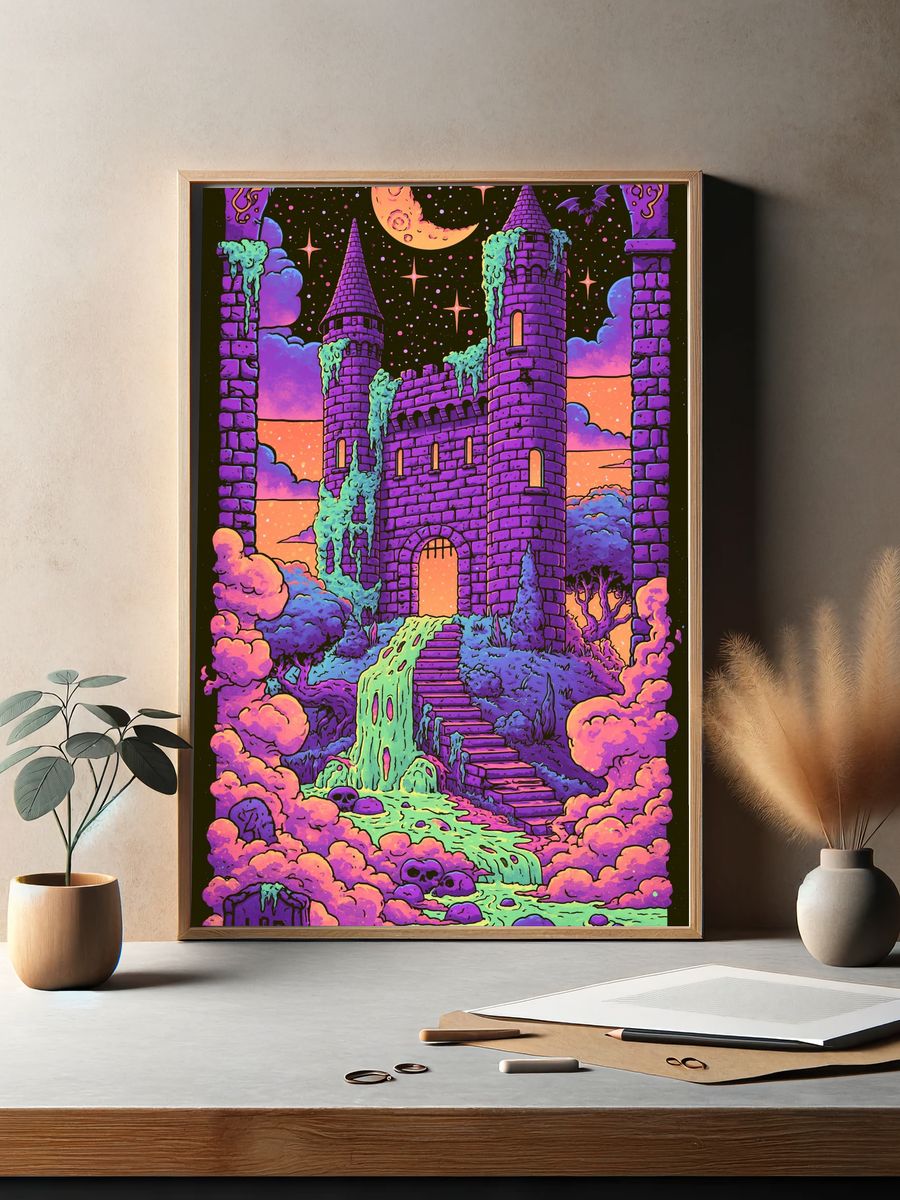 Mystic Moon Castle Fantasy Poster. — room view 2
