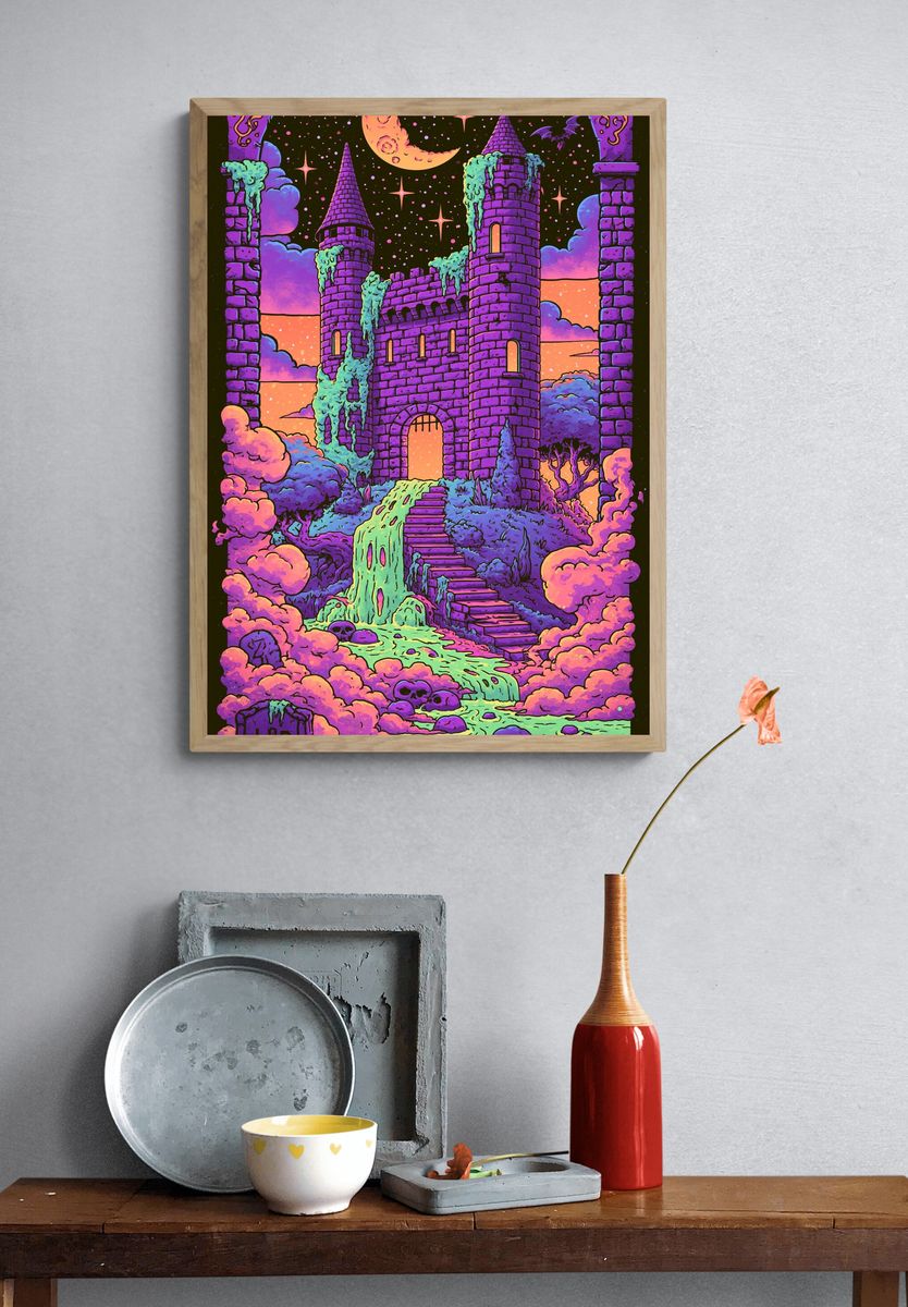 Mystic Moon Castle Fantasy Poster. — room view 3