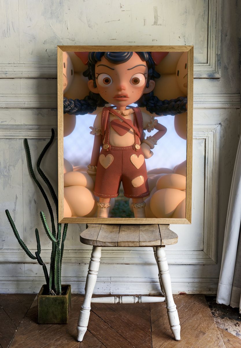 Whimsical Doll Character Poster. — room view 1