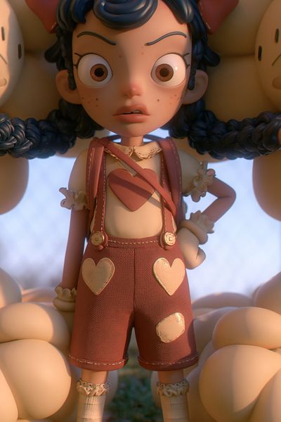 Whimsical Doll Character Poster. poster print