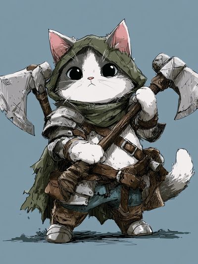 Warrior Cat Illustration Poster.