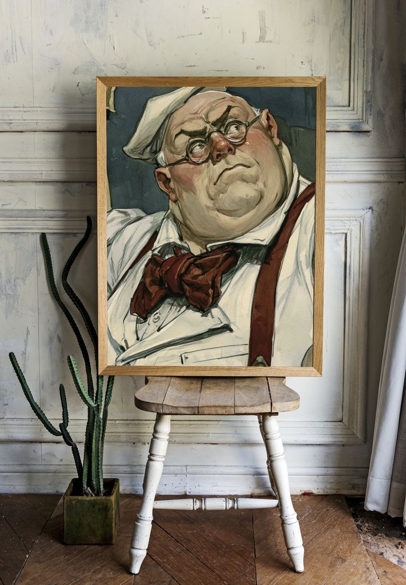 Chef Portrait Illustration Poster. — room view 1