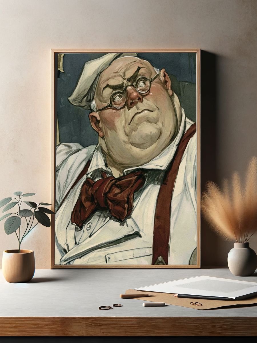Chef Portrait Illustration Poster. — room view 2
