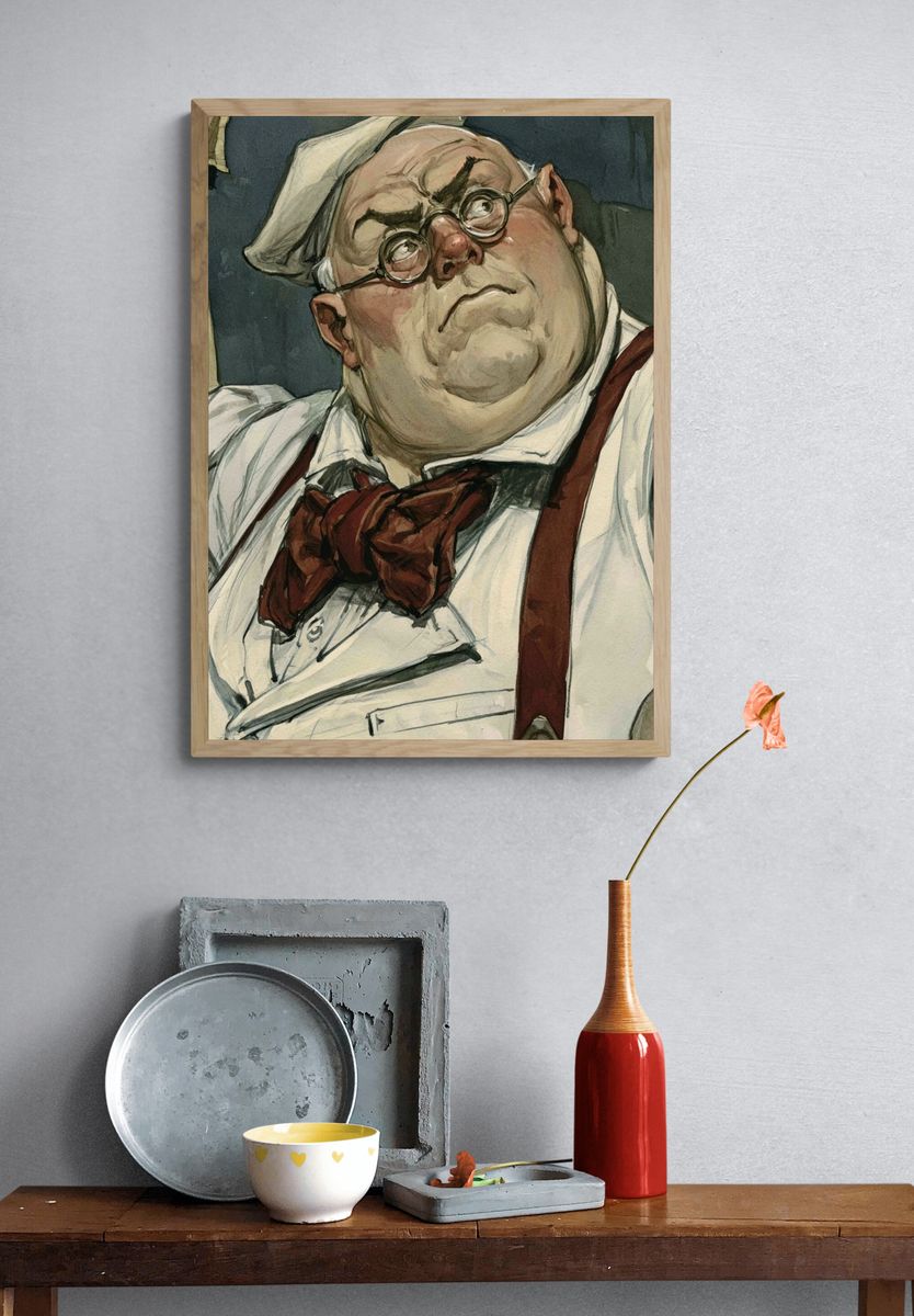 Chef Portrait Illustration Poster. — room view 3