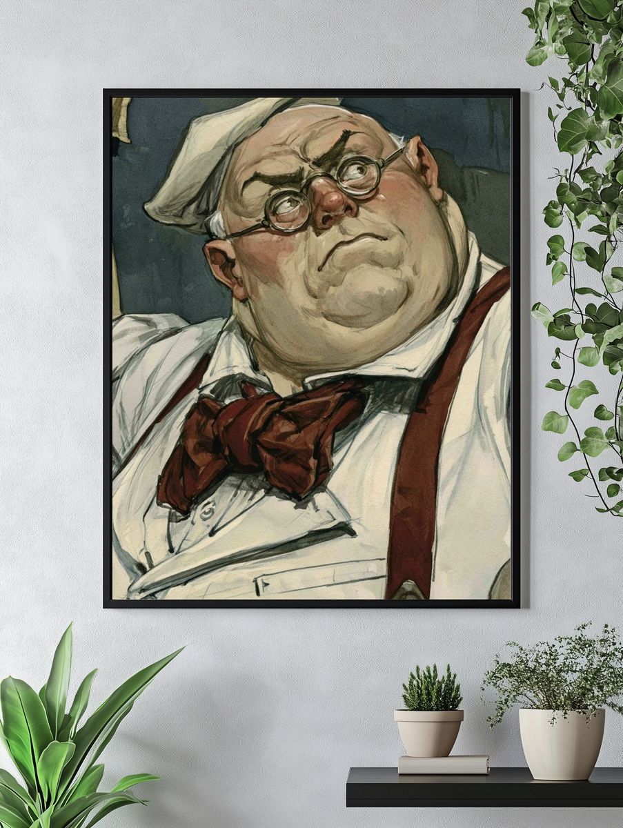 Chef Portrait Illustration Poster. — room view 4