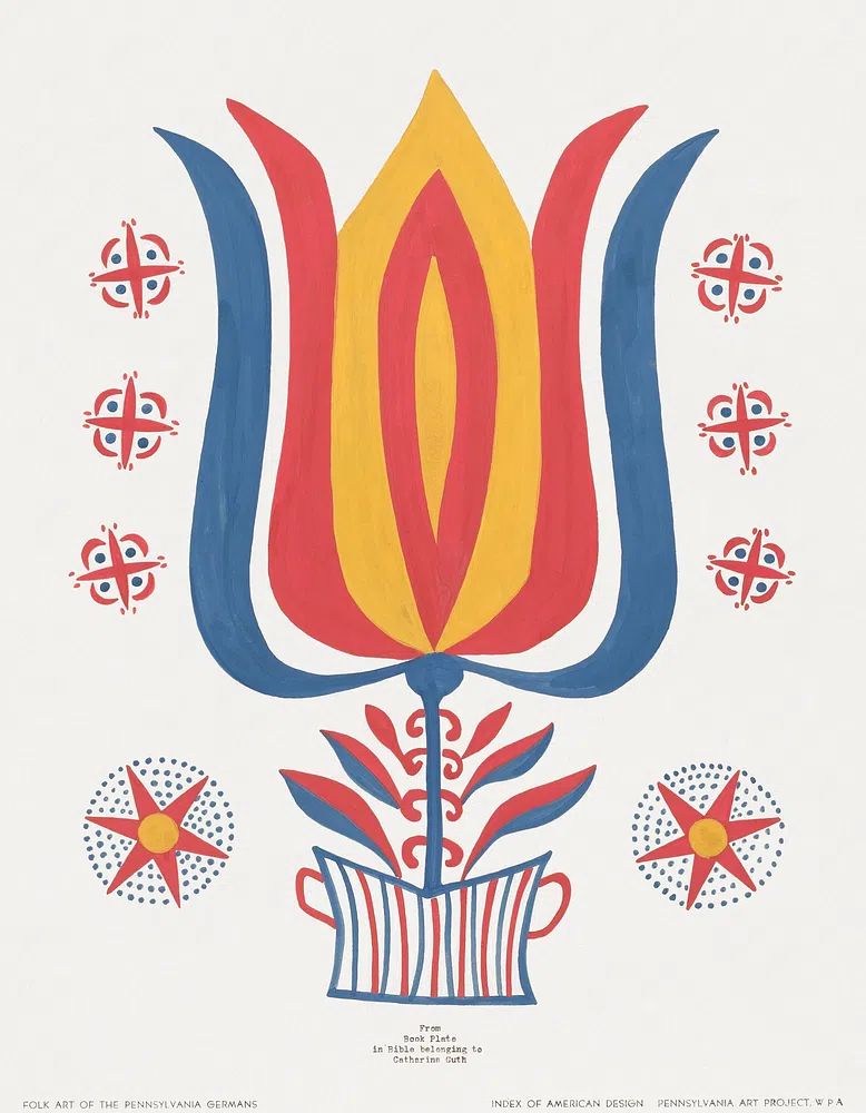 Pennsylvania German Folk Art Poster. poster detail
