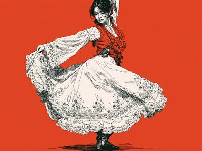 Flamenco Dancer Illustration Poster.