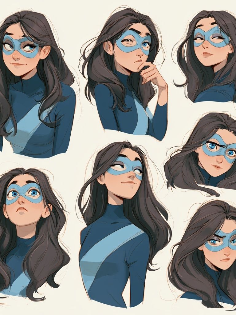 Masked Heroine Portrait Collage Print. poster — illustration art