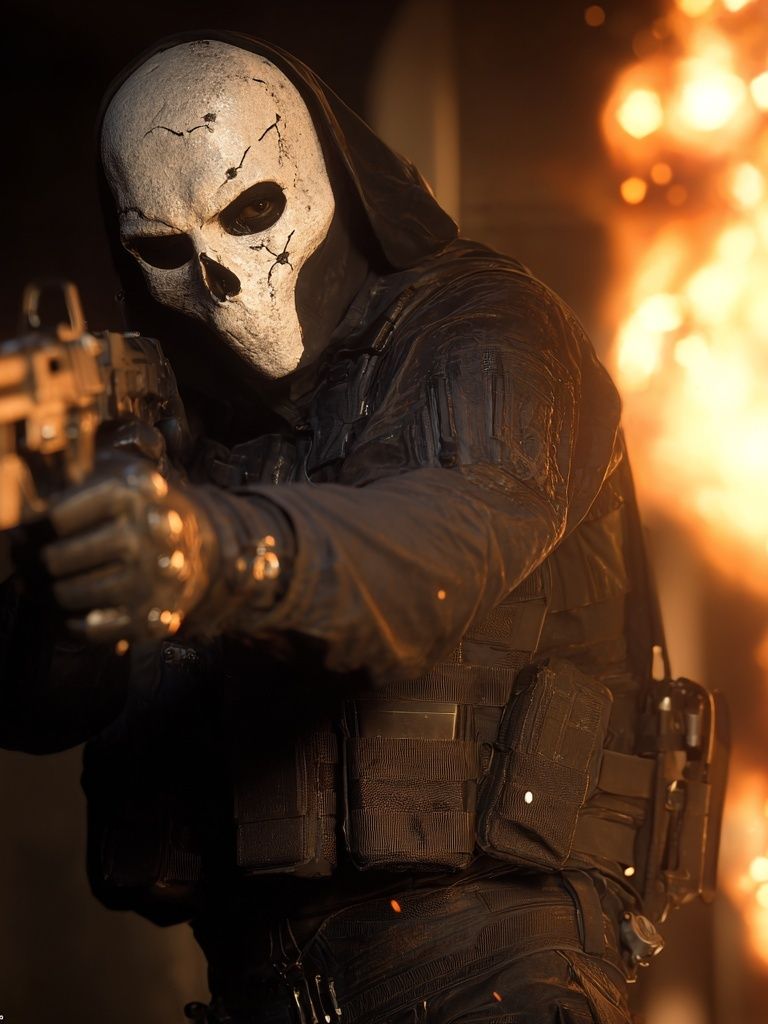 Masked Tactical Soldier Action Poster. poster detail