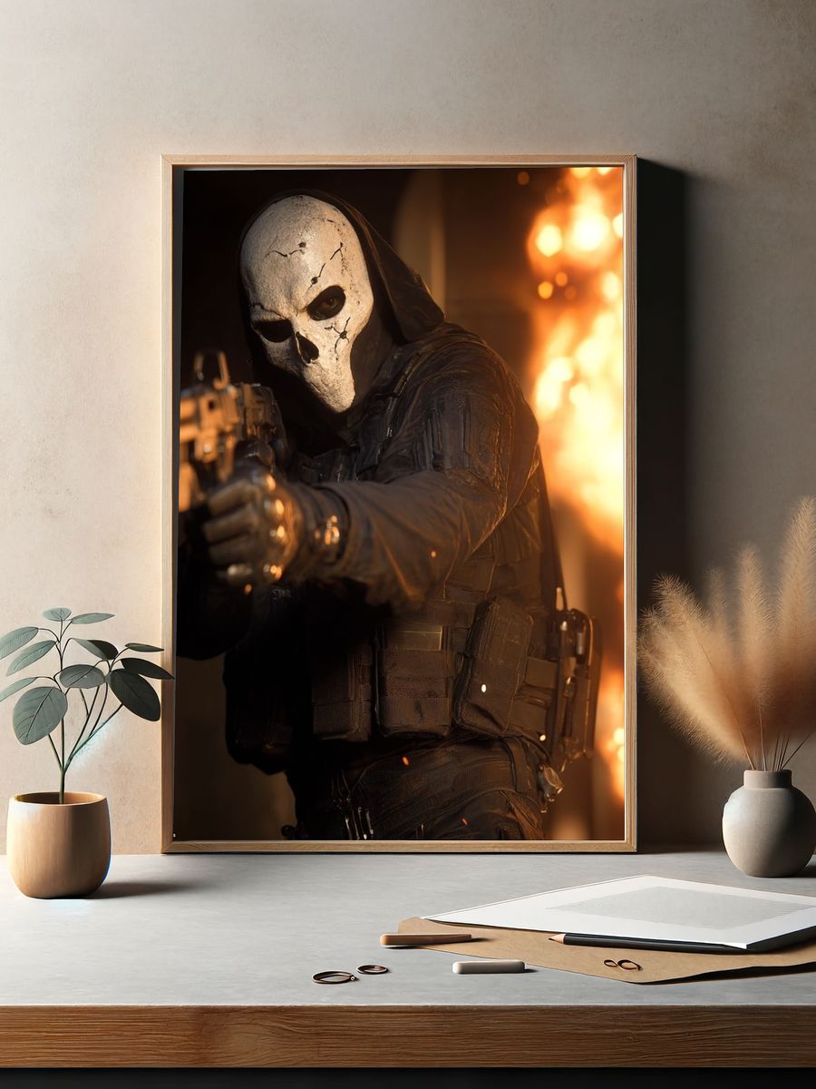 Masked Tactical Soldier Action Poster. — room view 2