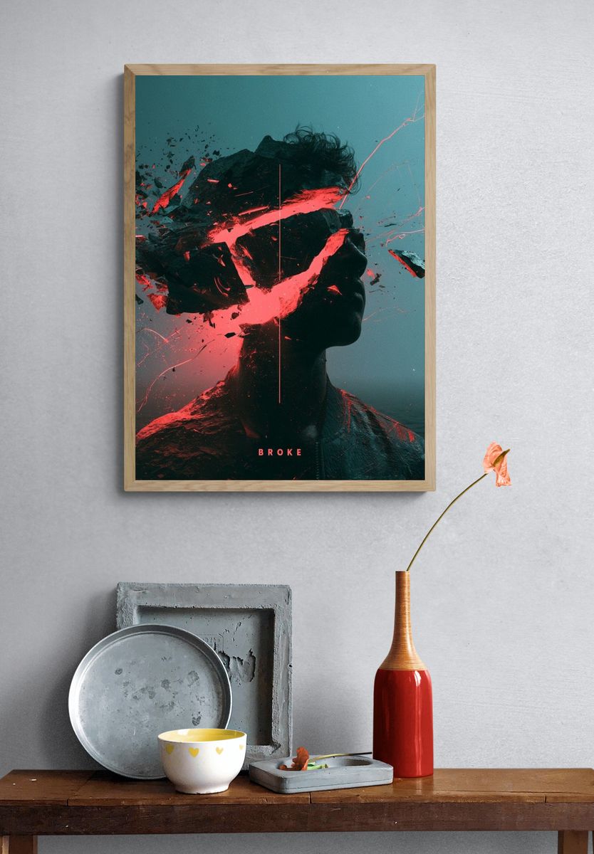 Broken Identity Surrealism Poster. — room view 3
