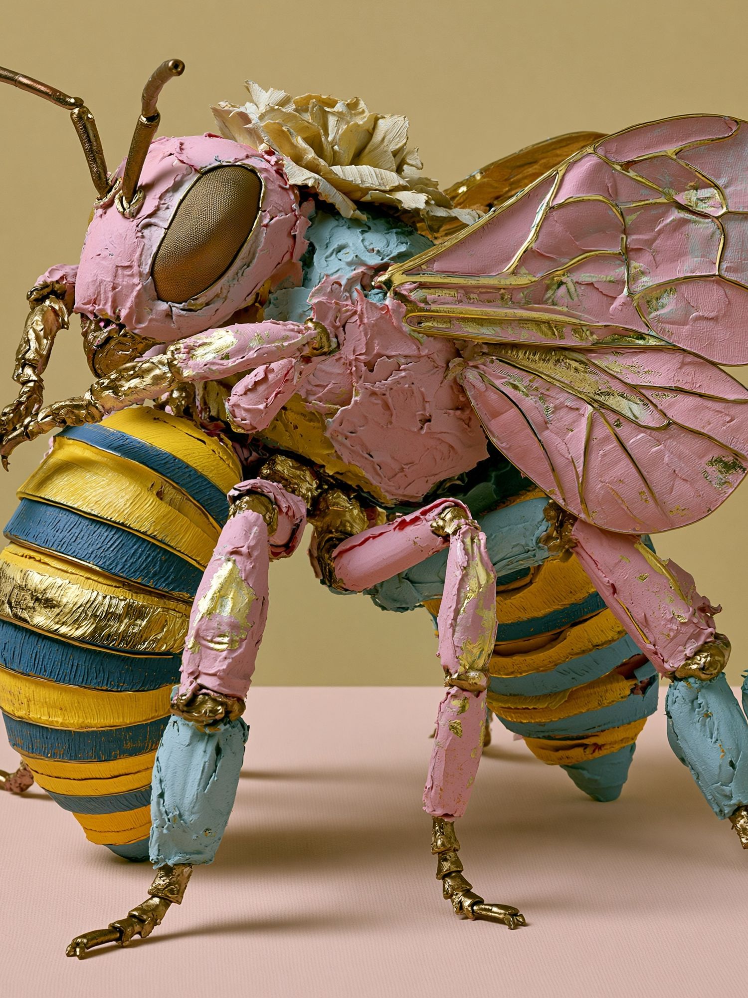 Pastel Bee Sculpture Print. poster detail
