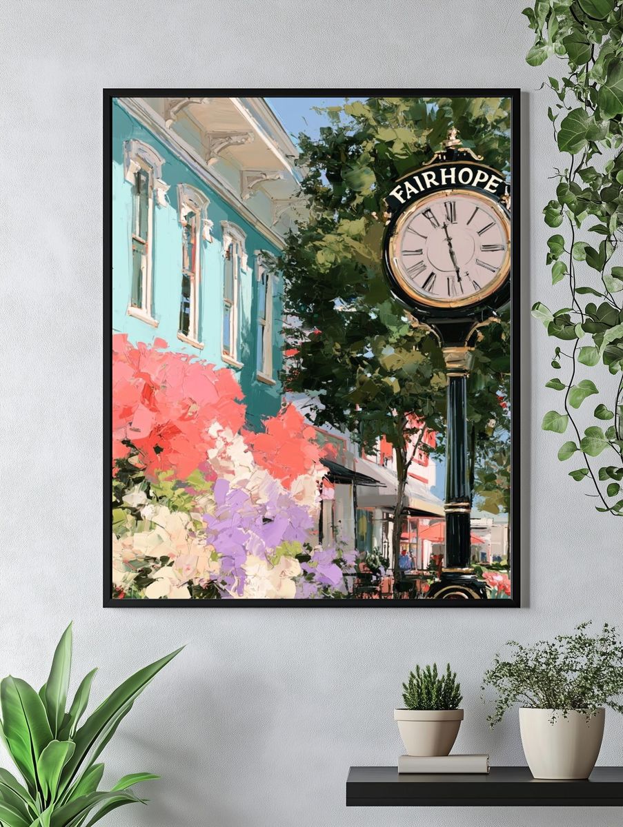 Fairhope Street Scene Illustration Poster. — room view 4