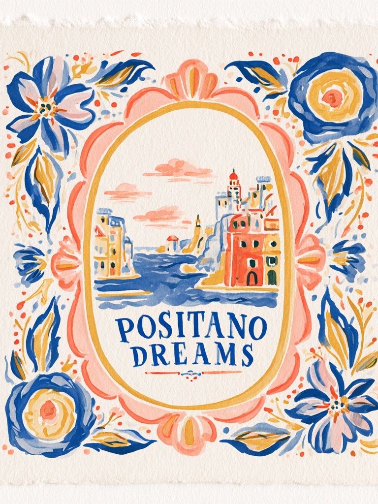 Positano Dreams Watercolor Print. poster — illustration art