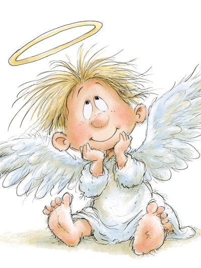 Cute Angel Child Illustration Poster.