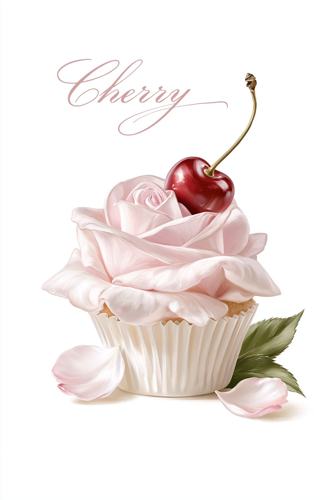 Cherry Cupcake Illustration Print. poster detail