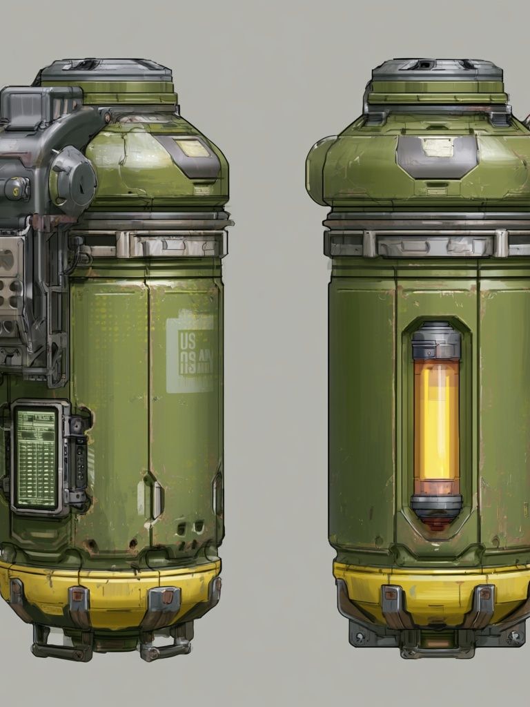 Sci-Fi Utility Canister Illustration Poster. poster — illustration art