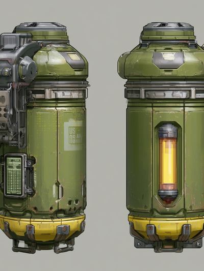 Sci-Fi Utility Canister Illustration Poster.