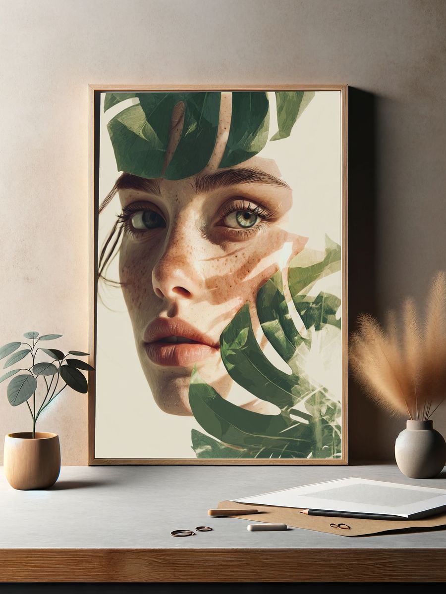 Gilded Blue Portrait Fine-Art Print. — room view 2
