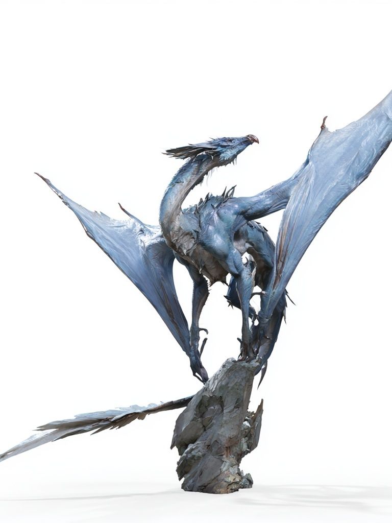 Blue Dragon Sculpture Print. poster detail