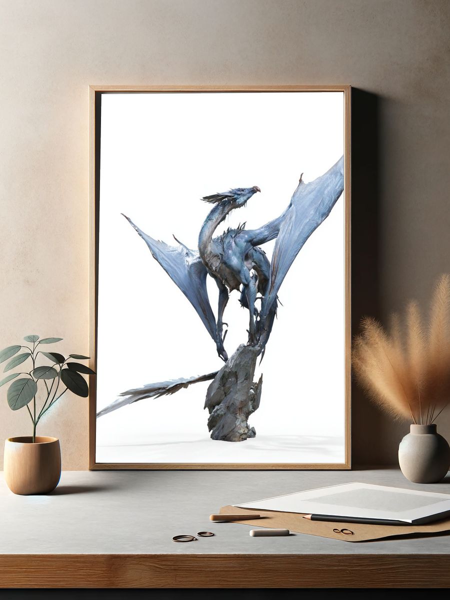 Blue Dragon Sculpture Print. — room view 2