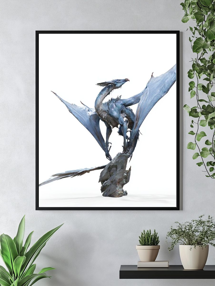 Blue Dragon Sculpture Print. — room view 4