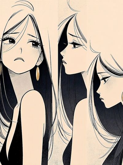 Three Faces of Elegance Illustration Poster. poster